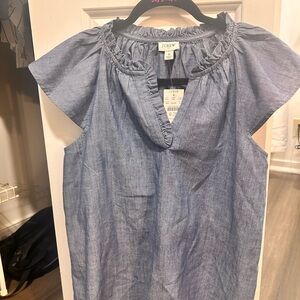 J. Crew Chambray Blue Blouse